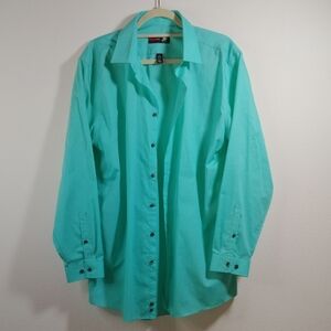 JF J.Ferrar Men's Aqua Button Down Shirt